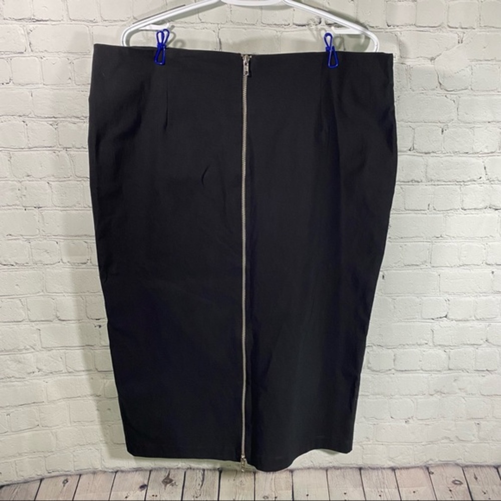 ASOS Curve Double Zipper Stretch Skirt Black 18